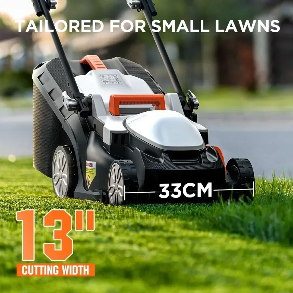 Lawn Mower,13 Inch, U20 Handy+ 20V Electric Lawn Mowers for Garden, 5 Heights Adjustment, Light Weight,4.0Ah Portable Lawn Mower