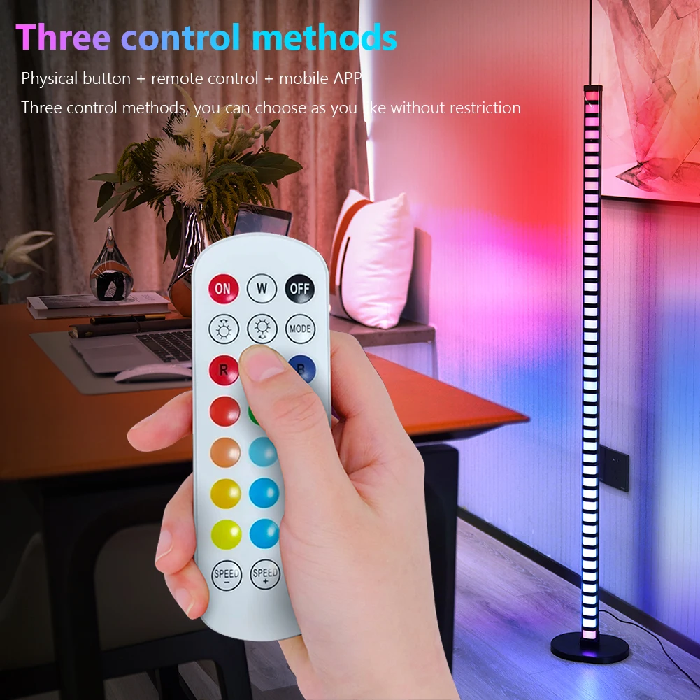 RGB Music Sound Control 1.2M Floor Lamps Color LED Light App Control Pickup Voice Activated Rhythm Lights Bar Ambient Light