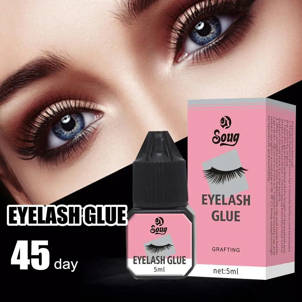 

5ml Eyelashes Extension Glue Waterproof Lasting Grafting Lashes Glue Quick Drying Adhesive Black Glue No Irritant Makeup Tools