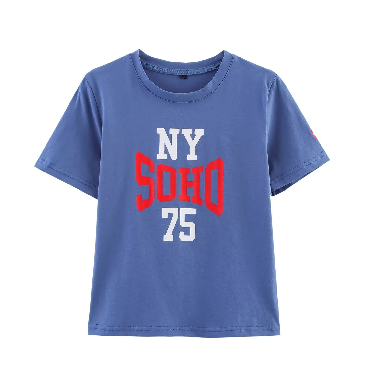 

Withered European And American Style 2026 New Fashionable Temperament Women's Versatile Printed And Washed Effect T-shirt