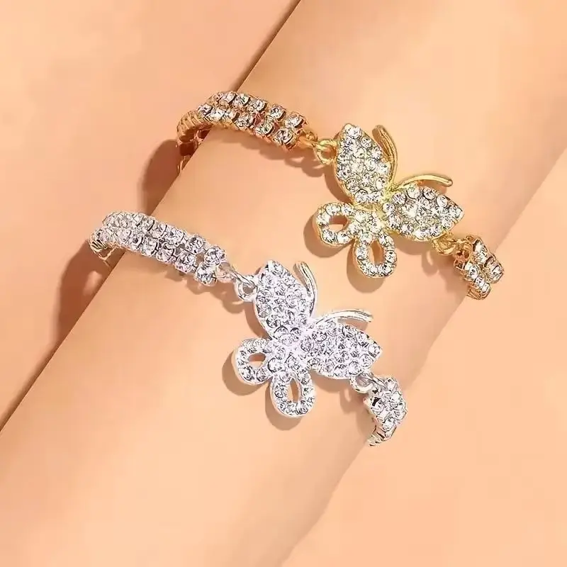 2026 Shining Cubic Zirconia Chain Anklet for Women Fashion Silver Plated Ankle Bracelet Barefoot Sandals Foot Jewelry