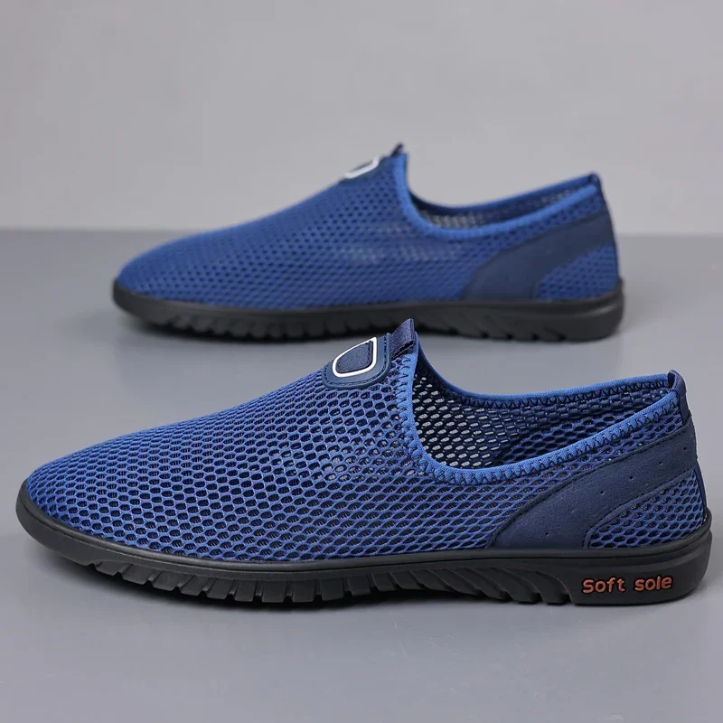 MAEDEF Sneakers for Men 2024 Summer Breathable Mesh Casual Walking Shoe High Quality New Design Slip-On Driving Men Lazy Shoes