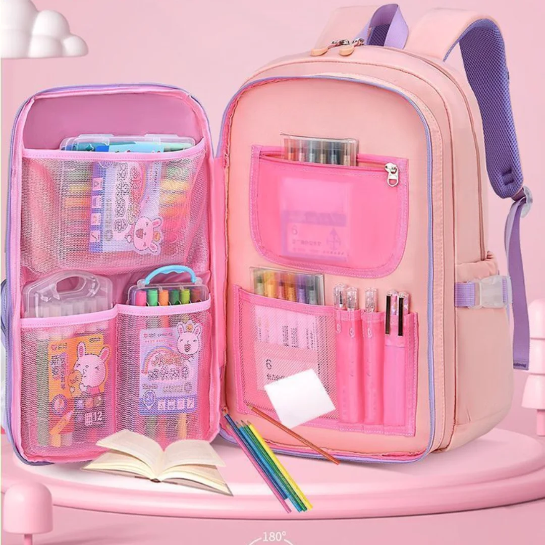 Basisschool Rugzak Rangen 1to6 Meisjes Tote Lichtgewicht Kinderen Waterdichte Kawaii Deuren Schooltas Grote Capaciteit Bagpack