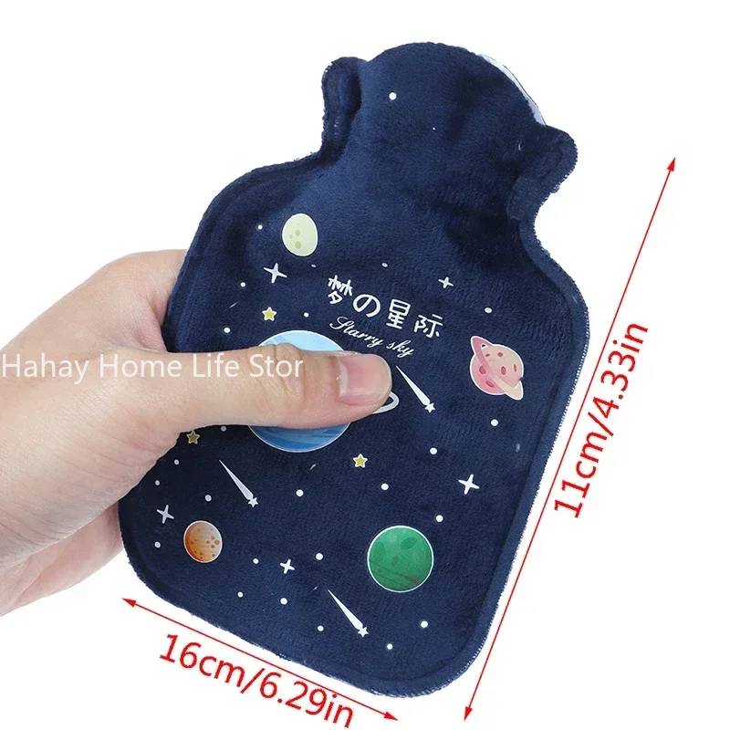 1pc Tummy Warmers Hot Water Bottle Rubber Bag Cute Cartoon Warm Relaxing Safe Heat Cold Large Plush Cloth Hot Water Bag