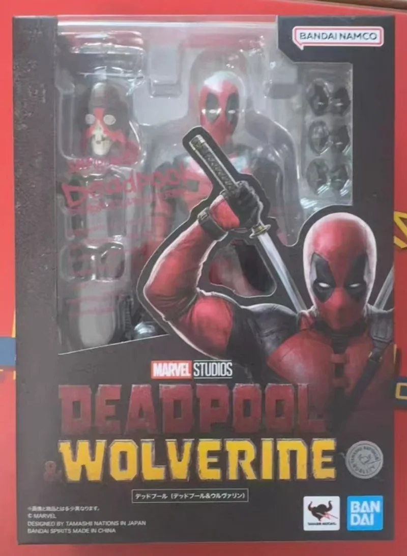Original Bandai SHF Marvel Series Deadpool Wolverine Captain America Spider-Man bewegliche Actionfigur Modell Sammlerspielzeug