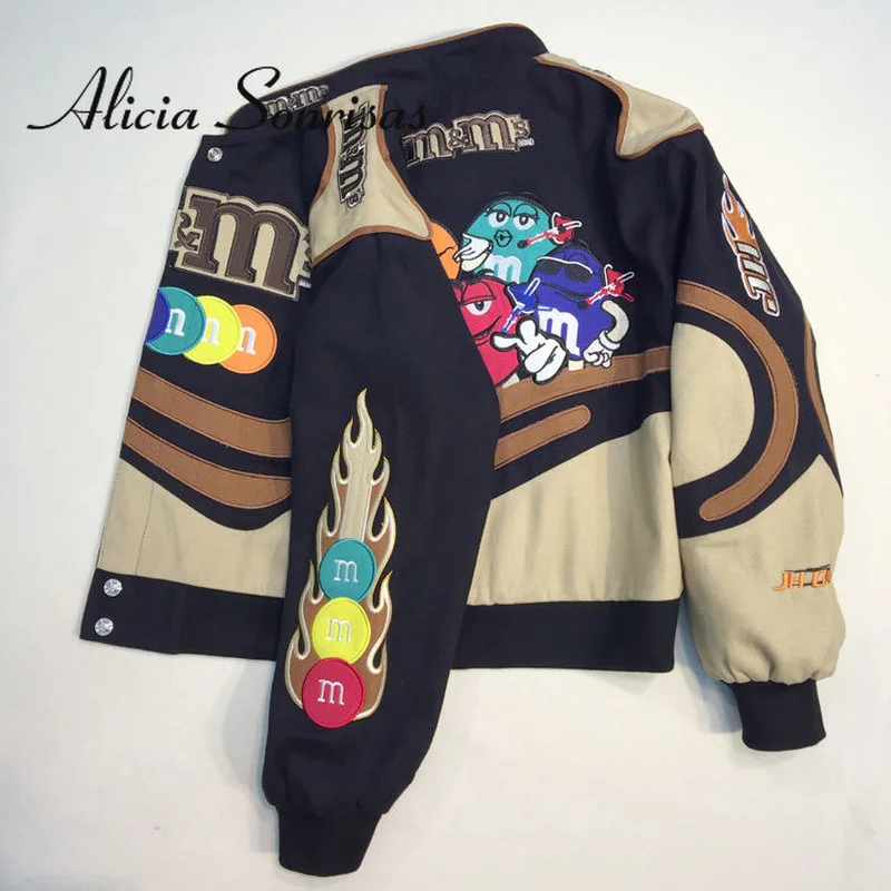 

Embroidery Harajuku Patch Plus Size Coat 2022 Winter Autumn Women's Jackets Hip Hop Long Sleeve Female Bomber Jacket Outwear