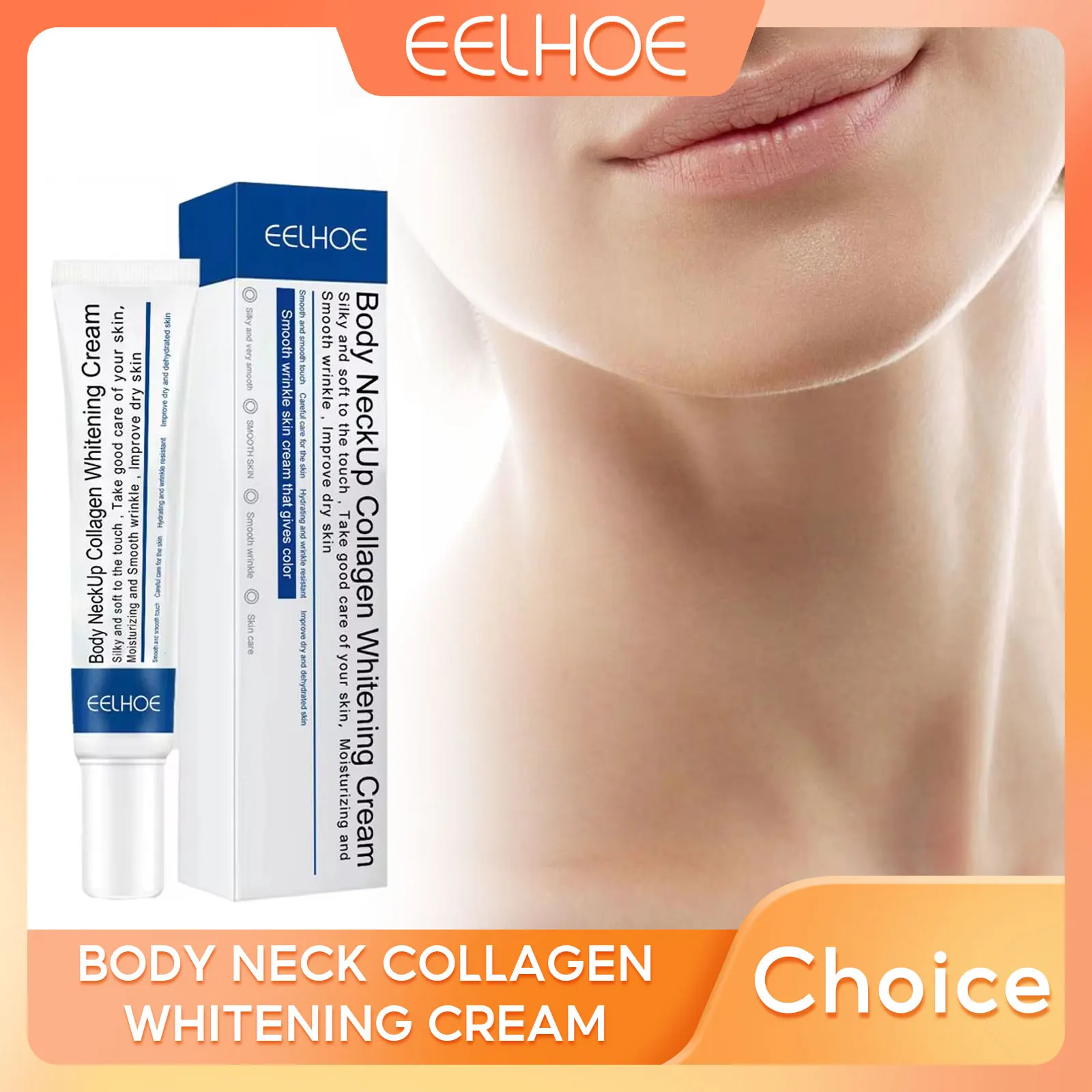 EELHOE Collagen Neck Cream Neckline Moisturizing Tightening Lifting Remove Facial Fine Lines Double Chin Skin Care Products 20g