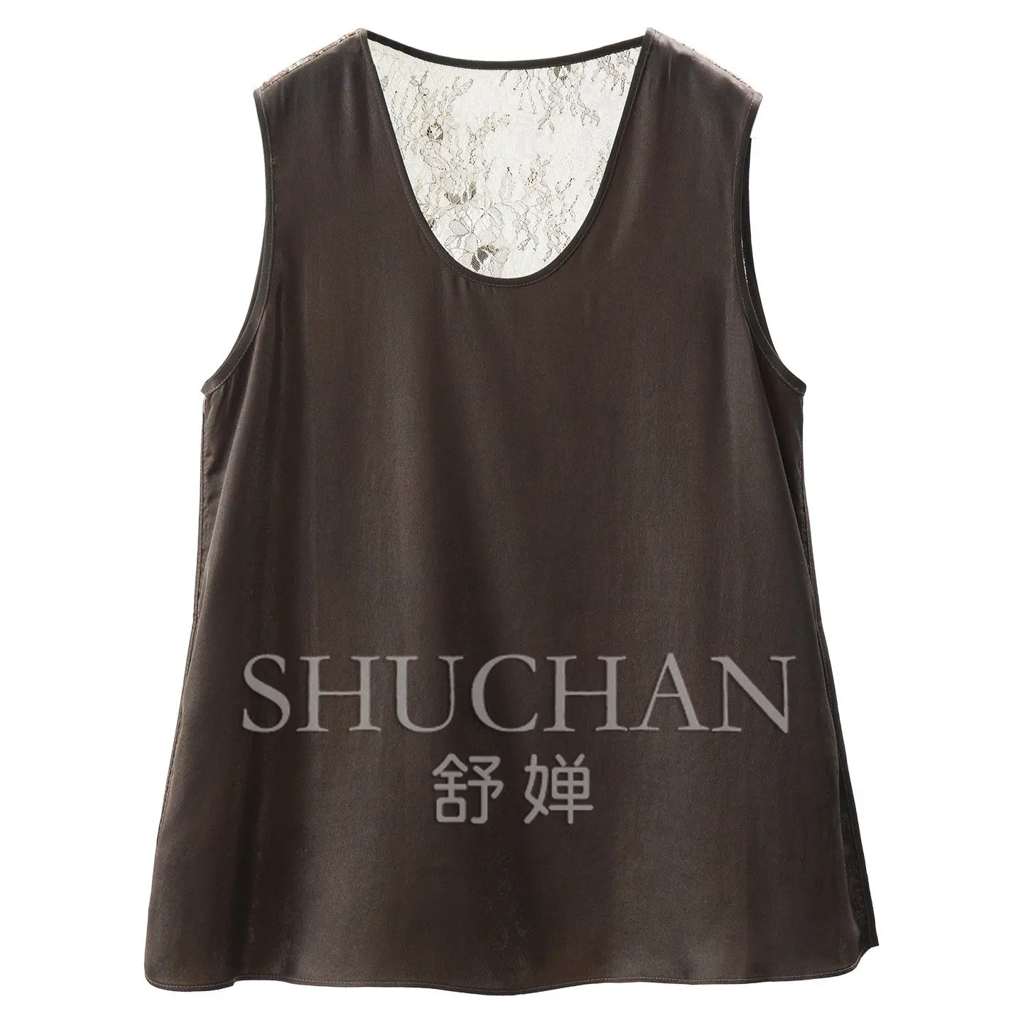 \luxury and Sexy, French Tank Top Light and Mature Temperament Heavy Silk and Double-layer Lace Vest for Women 61J5
