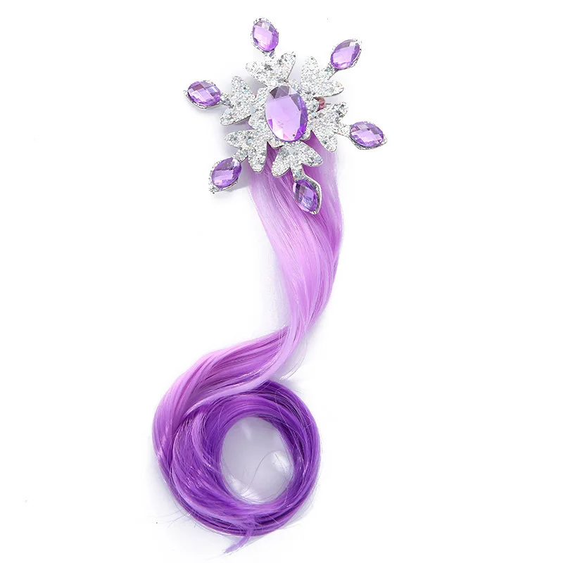 1PCS New Cute Princess Snowflake Wig Girls Hairpins Children Headwear Hairgrip Hair Clips Barrettes Hair Accessories