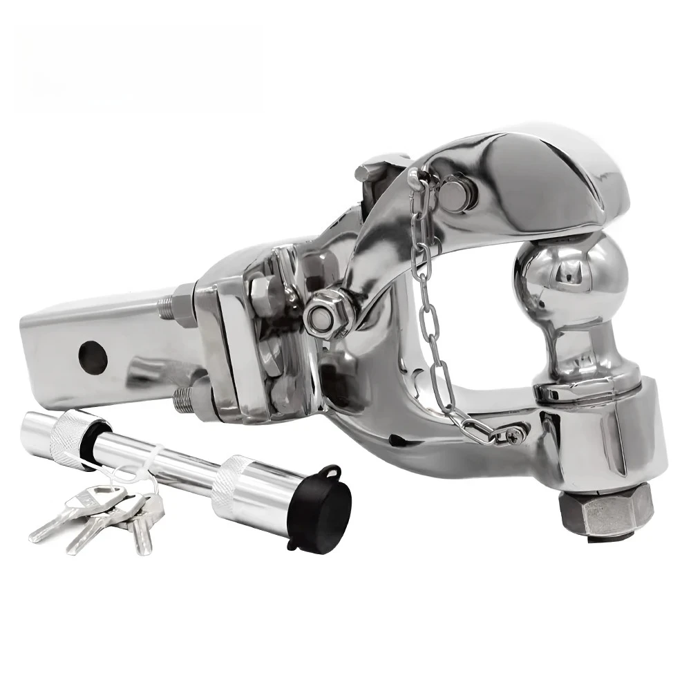 Stainless Steel Pintle Hook Set Trailer Hitch Towing Camper RV Parts Caravan Accessories