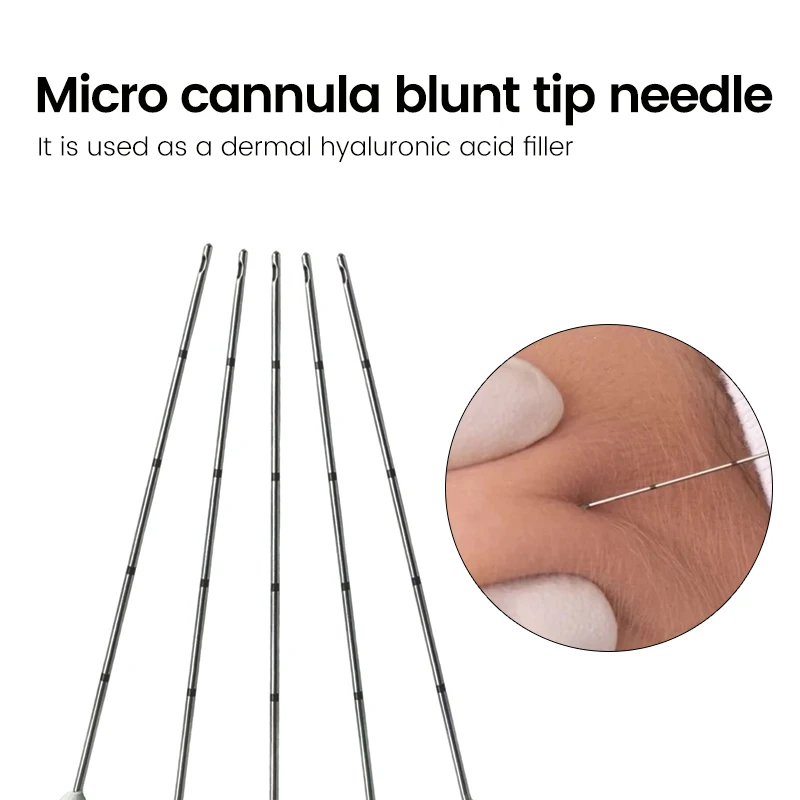 Micro Tip Blunt Cannula Disposable Safety Less Pain Superfine 25G 38mm 27G 50mm 30G 25mm Stainless Steel Syringe Needle