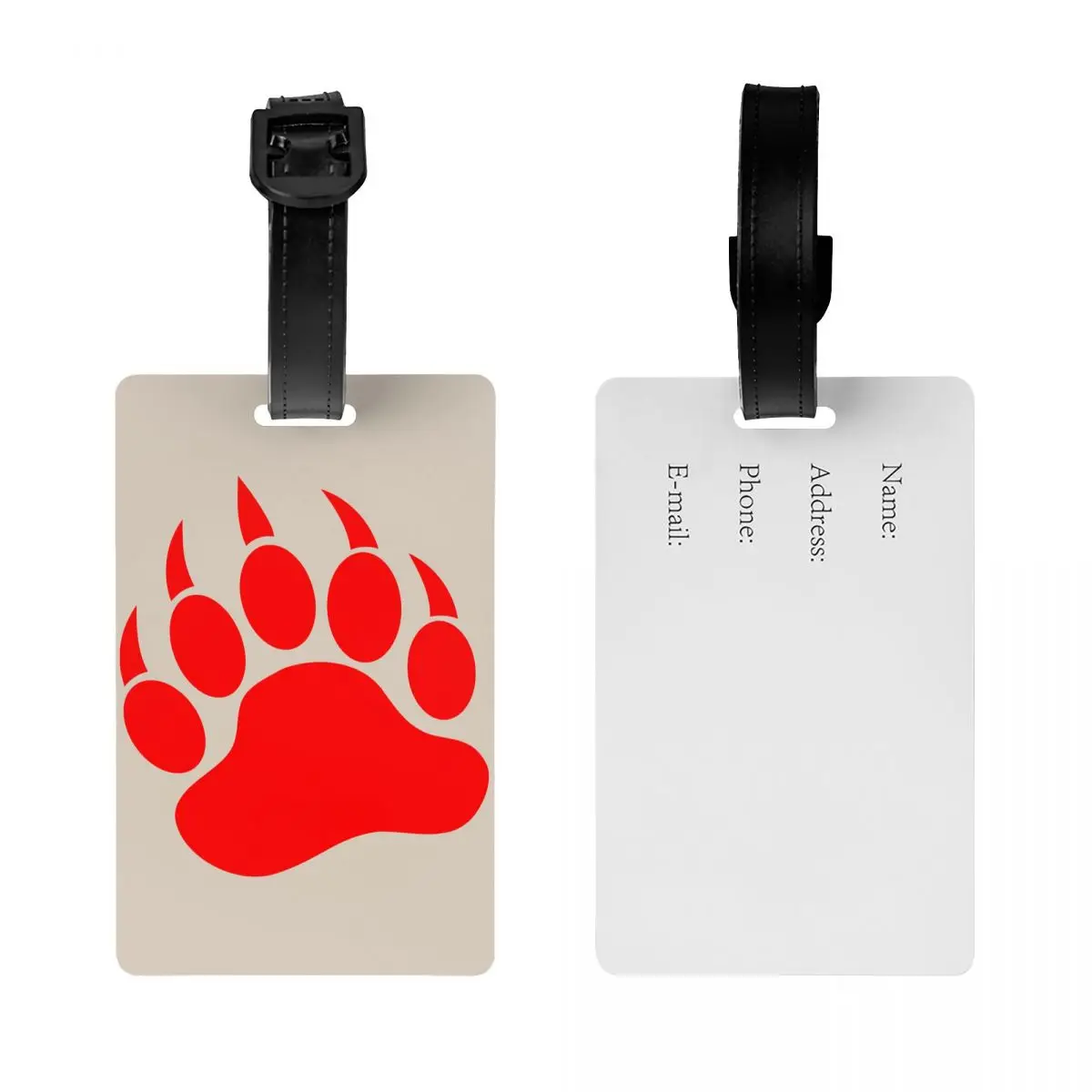 Animal urso pata bagagem Tag, Mala Capa, Privacy Label, ID Label