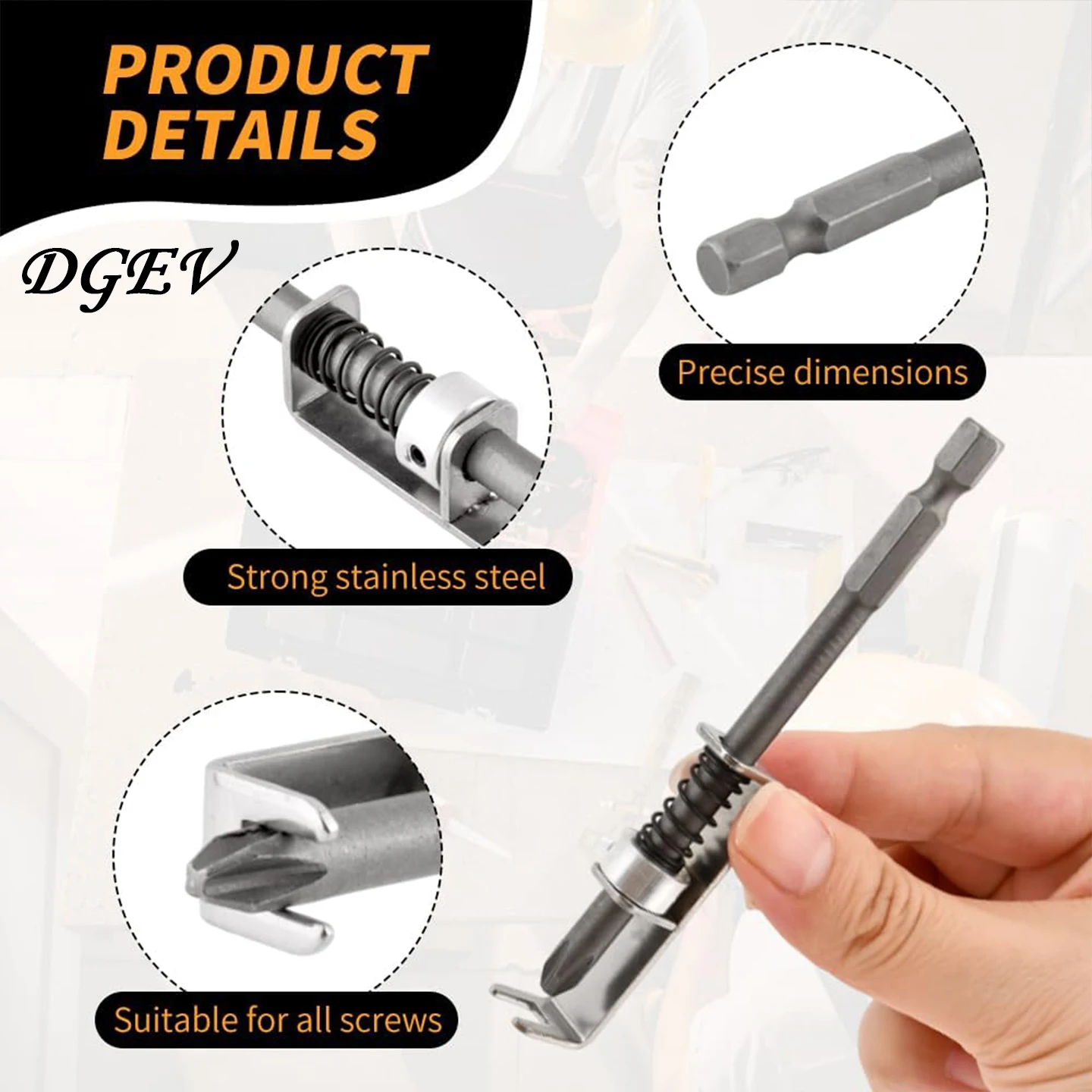 Spring-Loaded Screw Holder Drill Bit Anti-Drop Screwdriver Bit Fixing Clamp Set Screw Holder Drill Bit Phillips Screwdriver Bit
