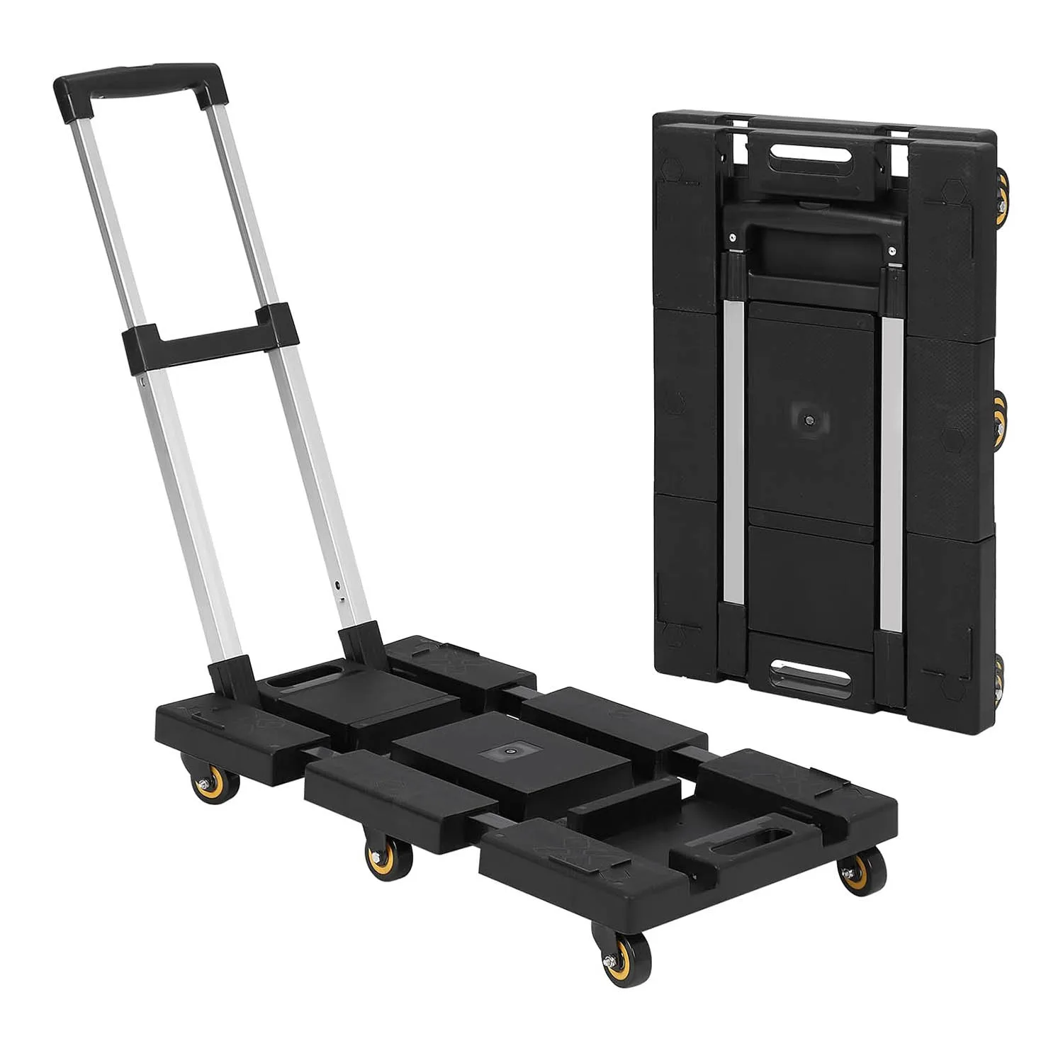 Folding Hand Truck 80kg Capacity Aluminum Alloy Heavy Duty Trolley on Wheels