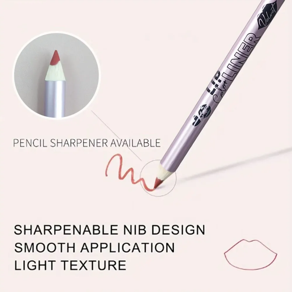 여성용 발렌타인데이 선물용 전문 립 라이너 펜슬과 매트 립 글로스가 포함된 12개의 오래 지속되는 립스틱 세트