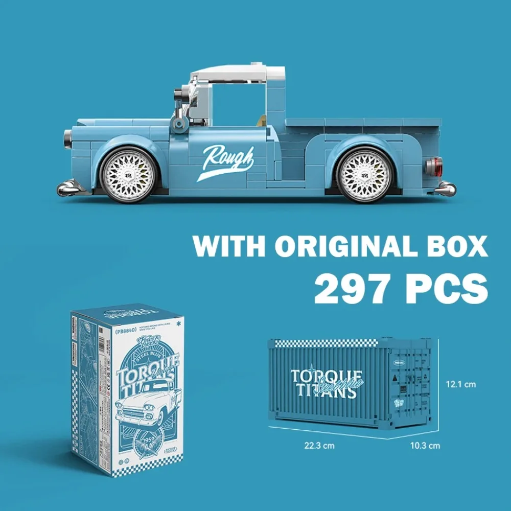 Klocki konstrukcyjne MOC City Car Retro PB Techniczny Pickup Truck Samochód Sportowy Model Pojazdu Wyścigowego Kontener Pudełko Cegły Zabawki Prezent dla Dzieci