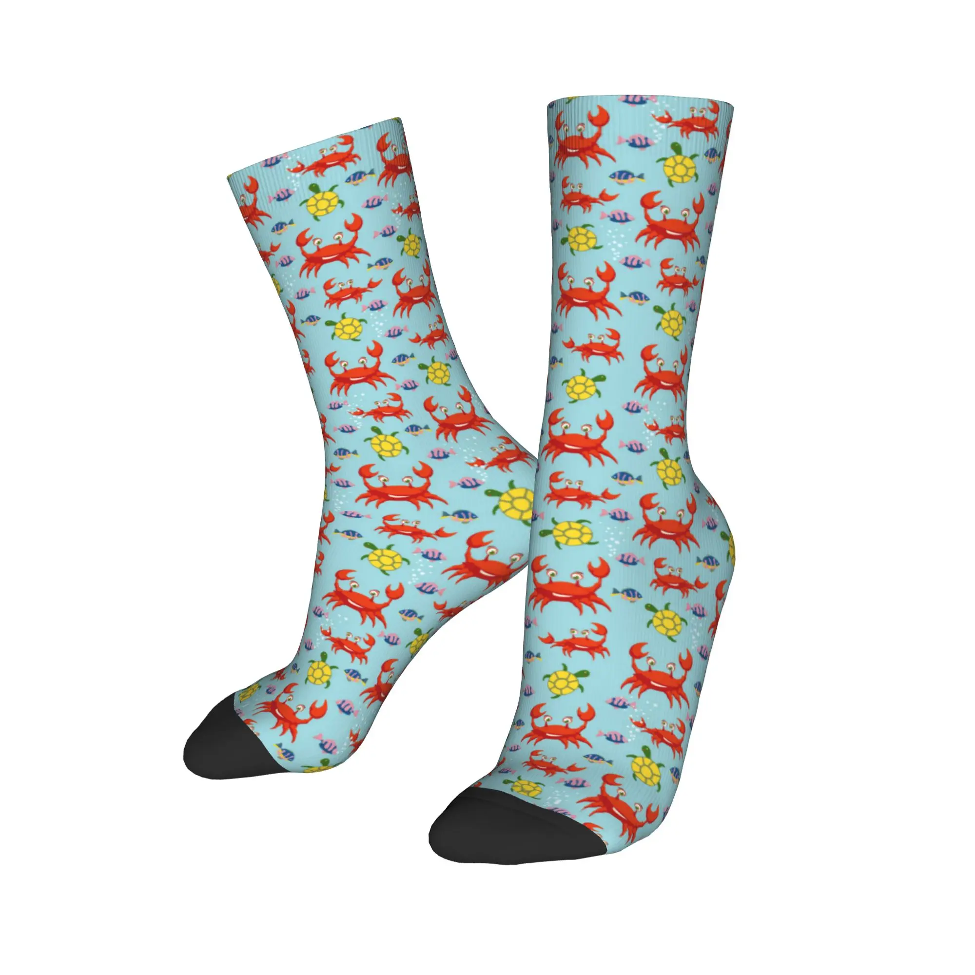 Underwater Flat Pattern Socks  Casual Stockings Couple High Quality Skateboard Socks Autumn Graphic Anti Sweat Socks