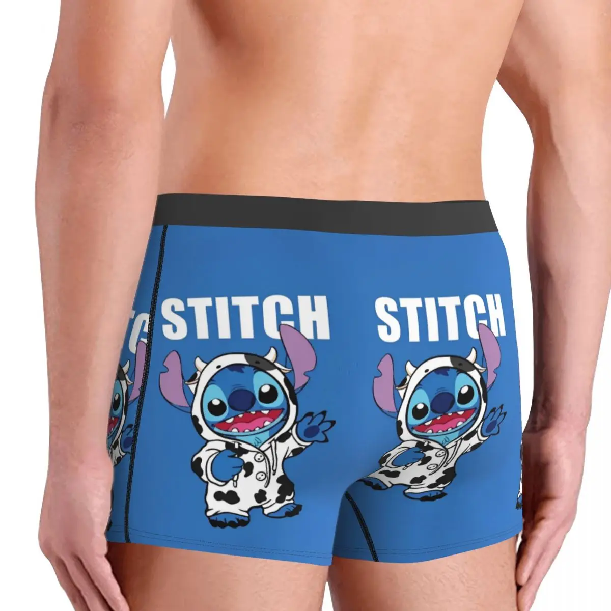 Stitch การ์ตูนน่ารักชุดชั้นในกางเกงในชาย Custom DIY Elastic Boxershorts ขายร้อน Boxer Brief ขนาดใหญ่