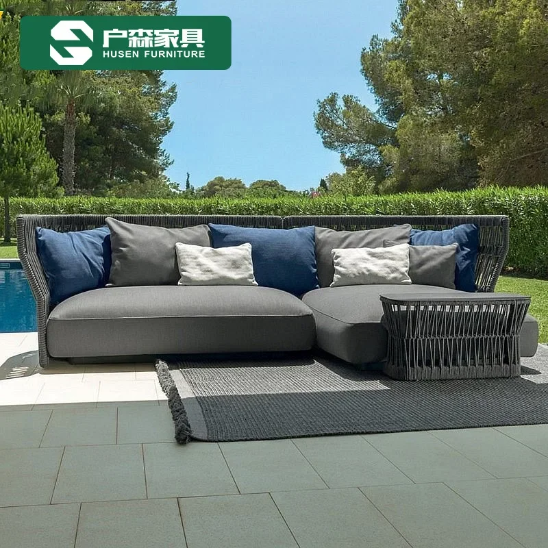 Outdoor furniture Sofa Courtyard Balcony Combination Outdoor Sun Room Rattan Leisure Small Coffee Table Furniture