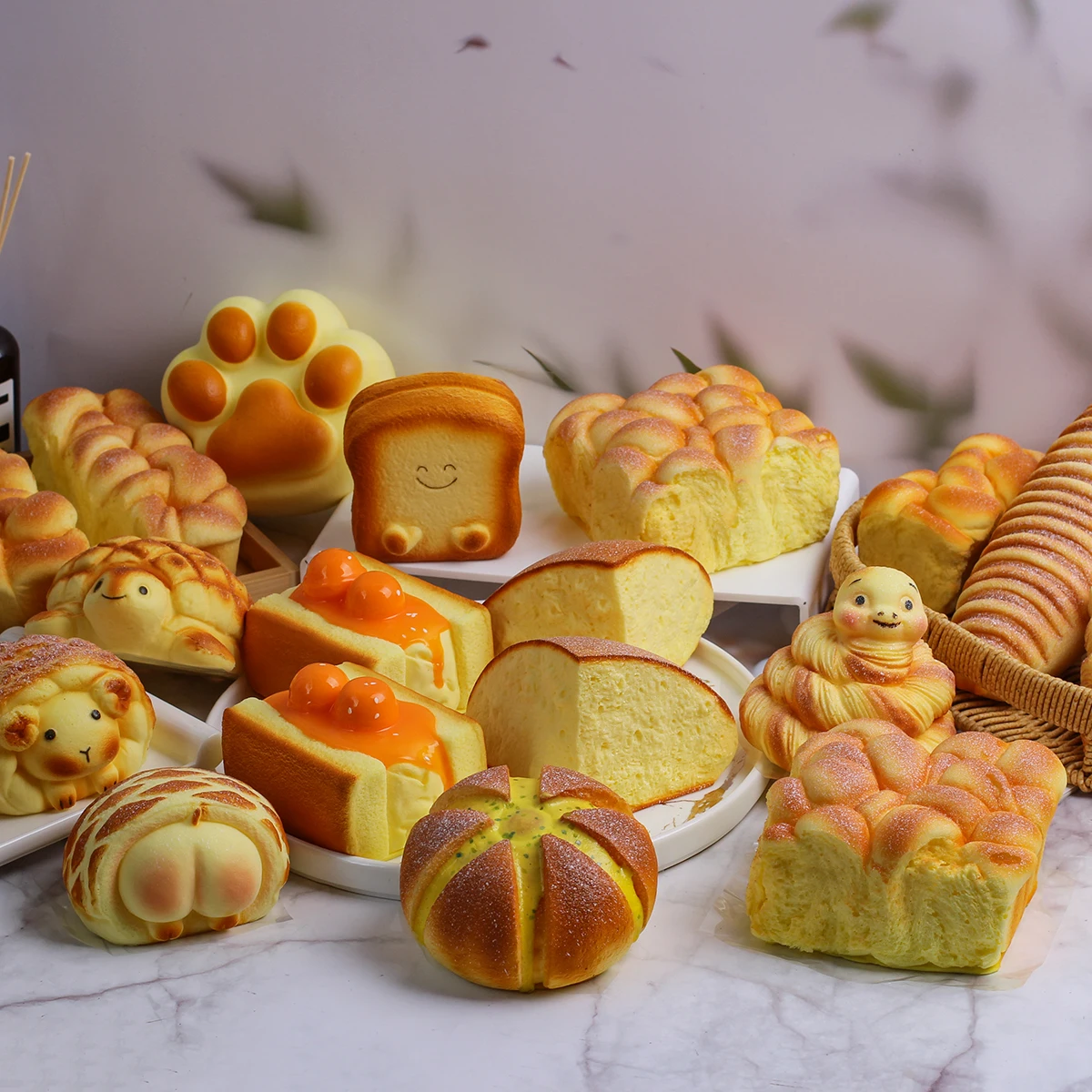 1 قطعة قرصة انتعاش بطيء الكرتون الخبز جوز الهند الخبز الضغط نموذج الدعائم ديكور المنزل الحلي #2