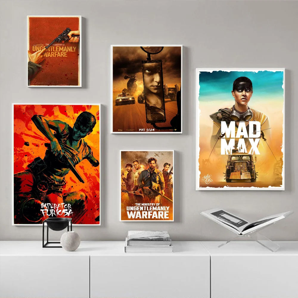 F-Furiosa A Mad Max S-Saga Self-adhesive Art Poster Fancy Wall Sticker For Living Room Decoration Vintage Decorative Painting