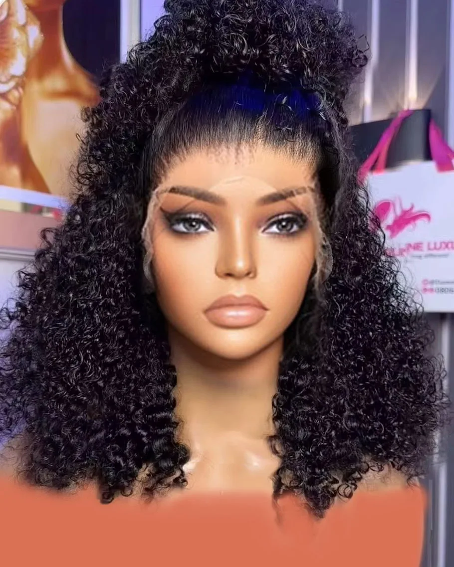 مجعد بوب الباروكات شعر الإنسان موجة عميقة 13x4 HD الدانتيل الباروكة الأمامية البرازيلي قصيرة بوب الدانتيل الجبهة 4x4 5x5 إغلاق شعر مستعار 250% للنساء #1