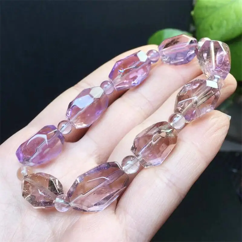 Natural Ametrine Bracelet Fashion Energy Stone Reiki Healing Crystal Strand Fengshui Gift 1PCS