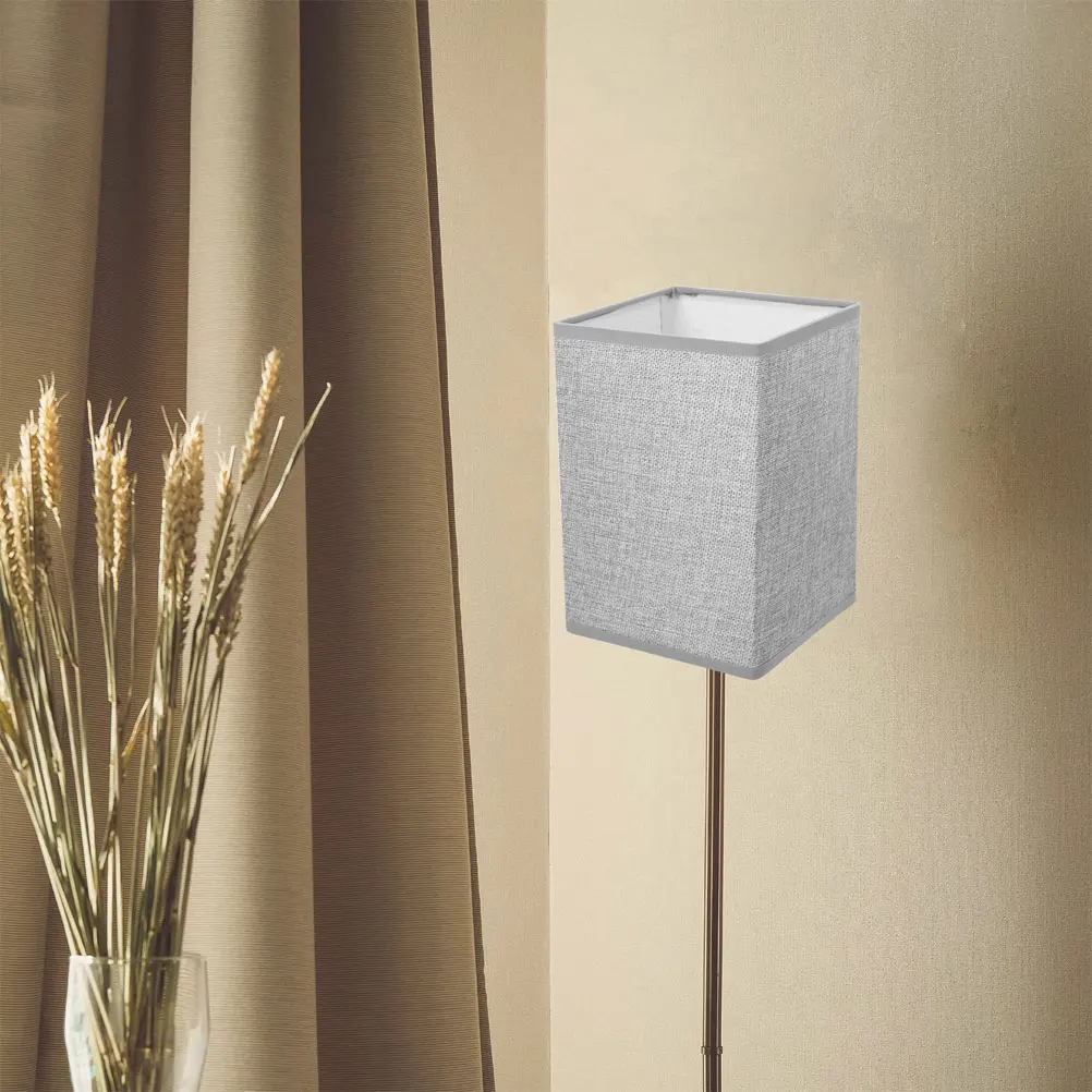 

3 pcs Square Fabric Lampshade Gray Linen Table Lamp Shades Replacement Modern Pendant Light Cover Home Bar Restaurant Decor