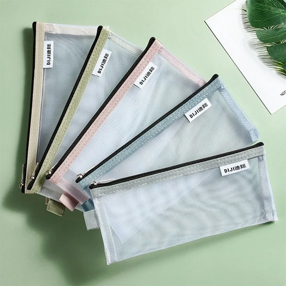 

Bag Stationery Storage Bags Small Wallet Organizer Case Mesh Storage Bags Transparent File Bag Stationery Bag Grid Pencil Bag