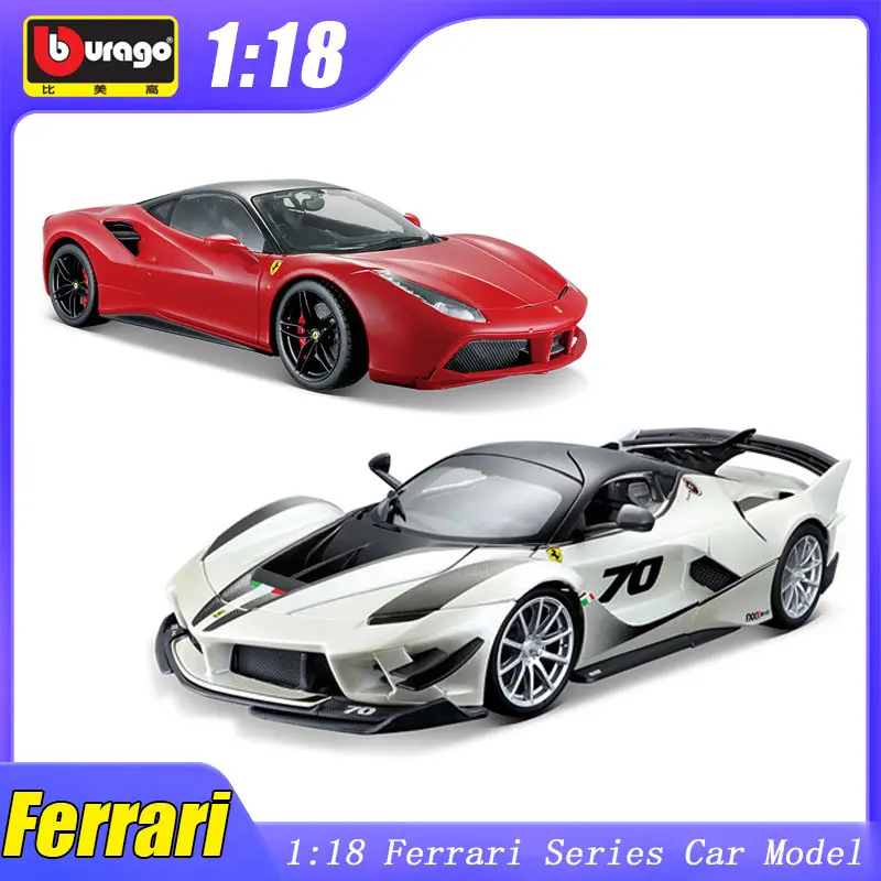 1:18 Bburago Ferrari Model Car Laferrari Ferrari 488 Gtb Sports Diecast Edition Car Alloy Luxury Vehicle Toys Ornaments Gift