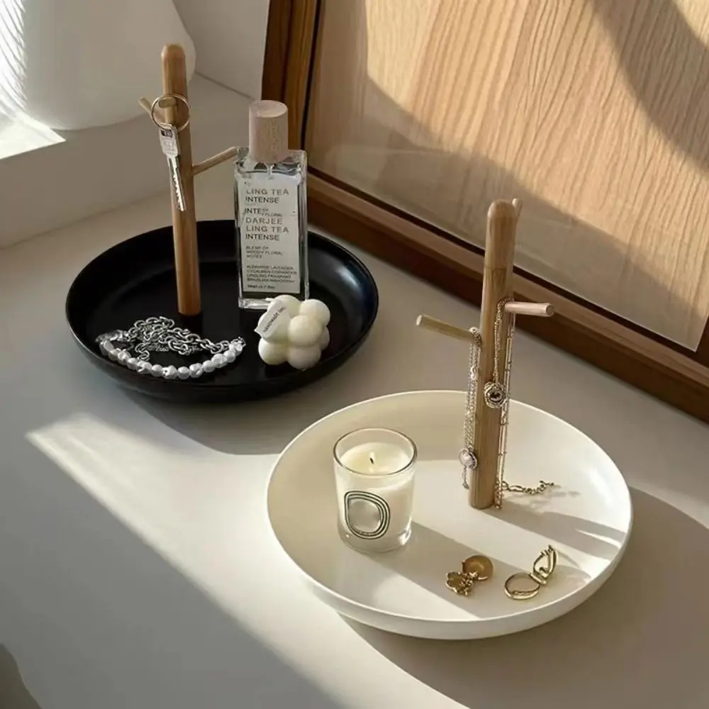 

Multi-Function Wooden Storage Tray Simple Detachable Jewelry Display Plate Creative Bathroom Shelf Washroom