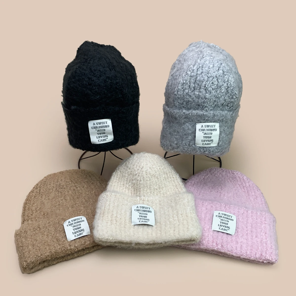 

Loose Simple Patch Letters Plush Knitted Hats New Women Warm Travel Fashion Casual Niche Outdoor Versatile Korean ins Beanies