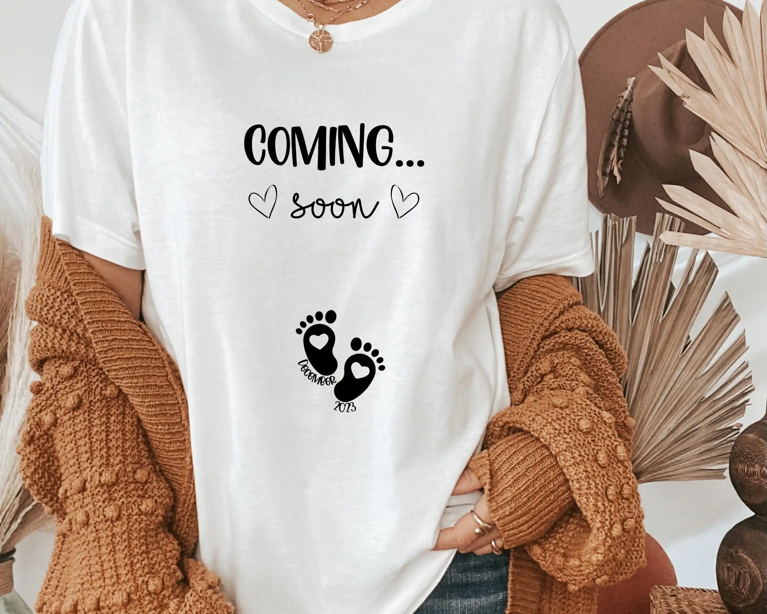 Coming Soon Pregnancy Announcement Shirt: Expecting Mom Tee Gift T-shirt