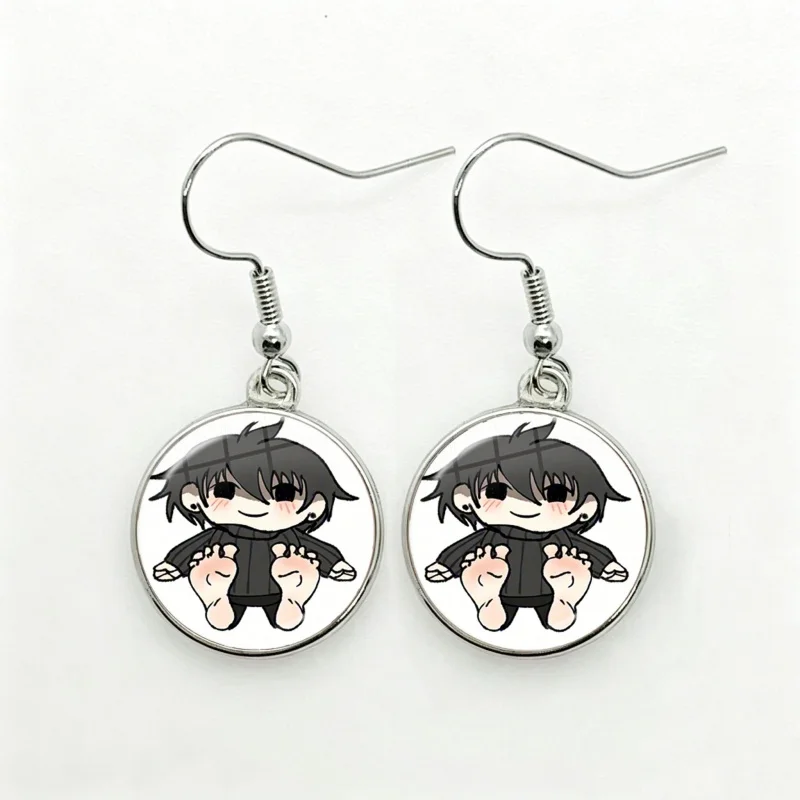 Zeno Remake Anime Drop Earrings Maeno Aki and Tsugino Haru Fan Art Glass Round Jewelry For Women Girls Gift