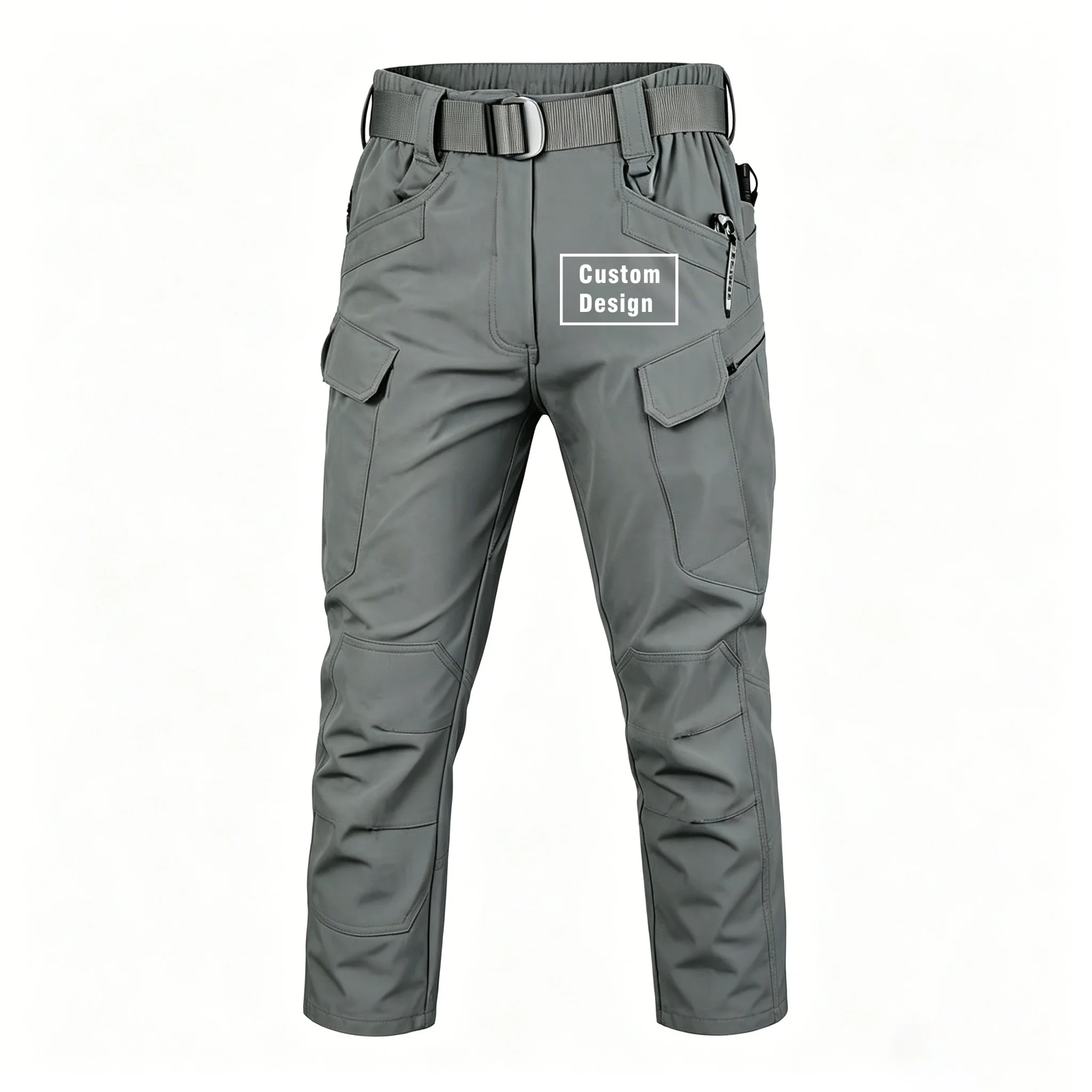 

The DIY LOGO Custom Design Outdoor Military Tactical Cargo Pants Fleece Warm Casual Sports Pant Men's Multi-pocket Men Trousers