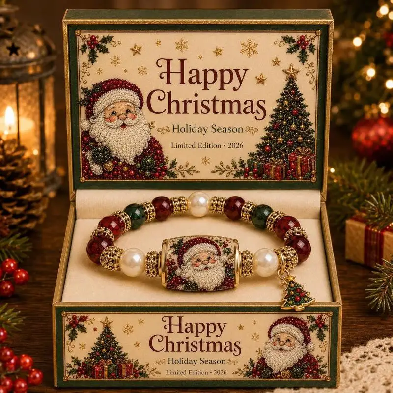 Christmas Tree Santa Snowman Gingerbread Beaded Bracelet For Women Jewelry Gift
