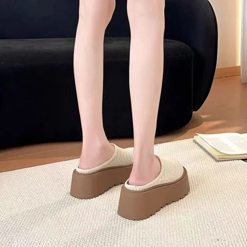 Cloud Slipper Women High Heel Summer Platform Flip Flop Outdoor Summer Soft Sandal Slides Ladies House Home Shoe Beach Thick