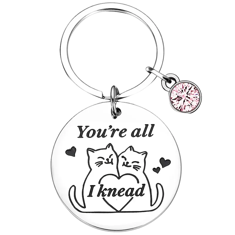 Cute Valentine's Birthday Couple Keychain Funny Husband Boyfriend Key Chain Pendant Wife Girlfriend Wedding Gifts Cat Lover