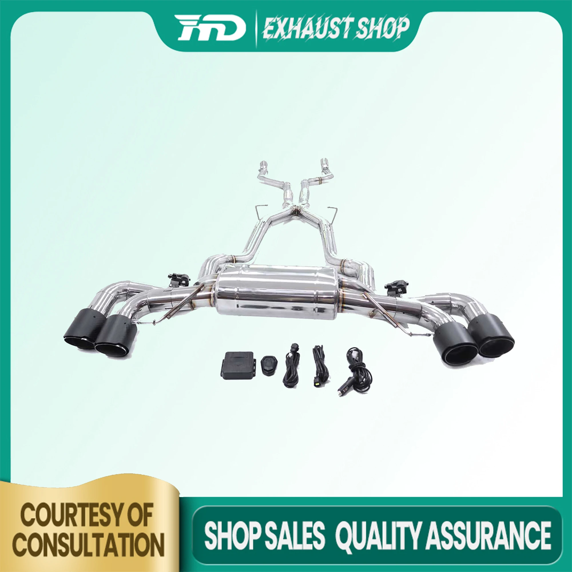 

HMD Exhaust Catback for BMW M550i G30 4.4T SS304 Electronic valves Muffler Tips X-pipe design Non-destructive installation