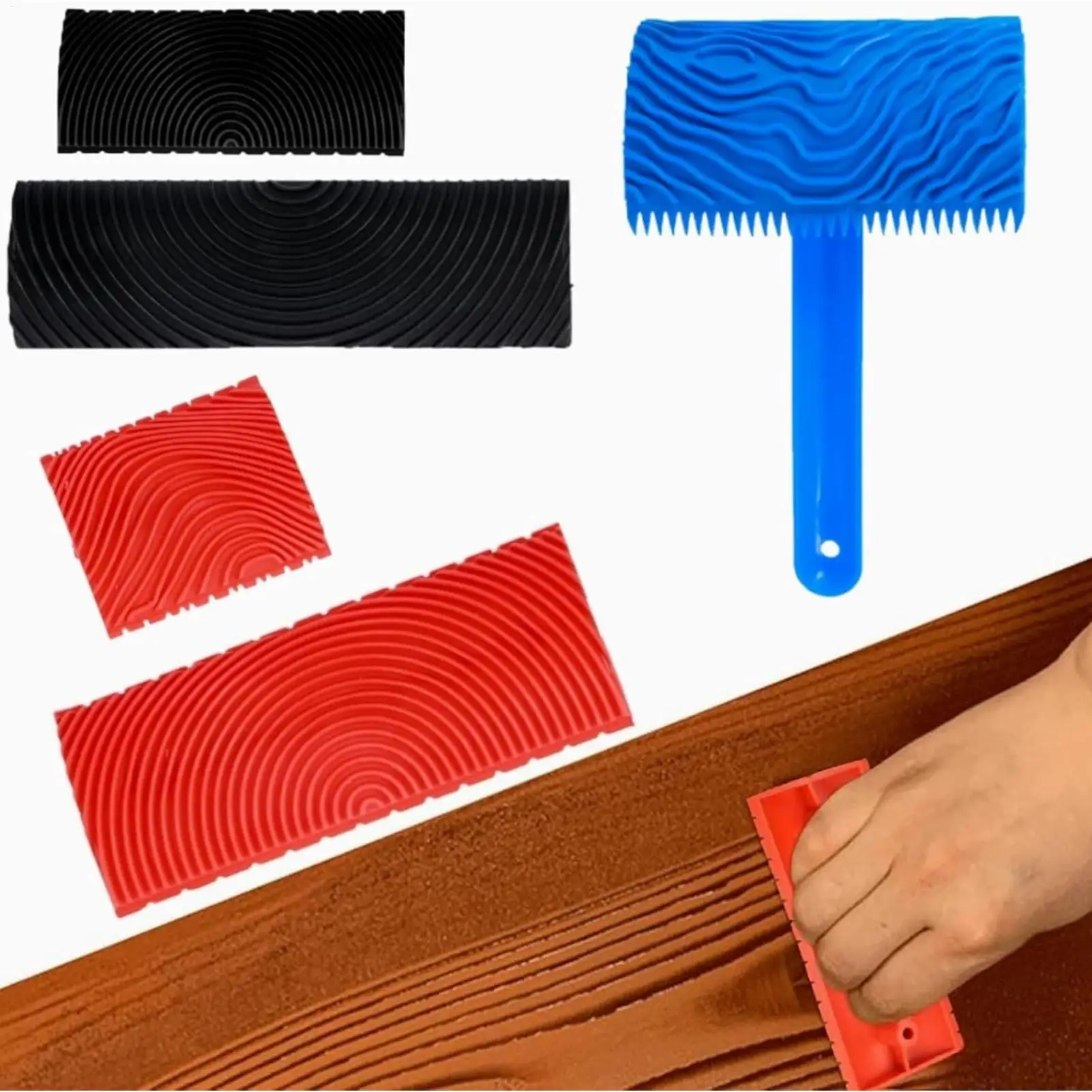 

Набор инструментов для имитации текстуры дерева, 8 предметов: валик для создания узоров под дерево для дома, дверей, мебели, столов, шкафов, столешниц