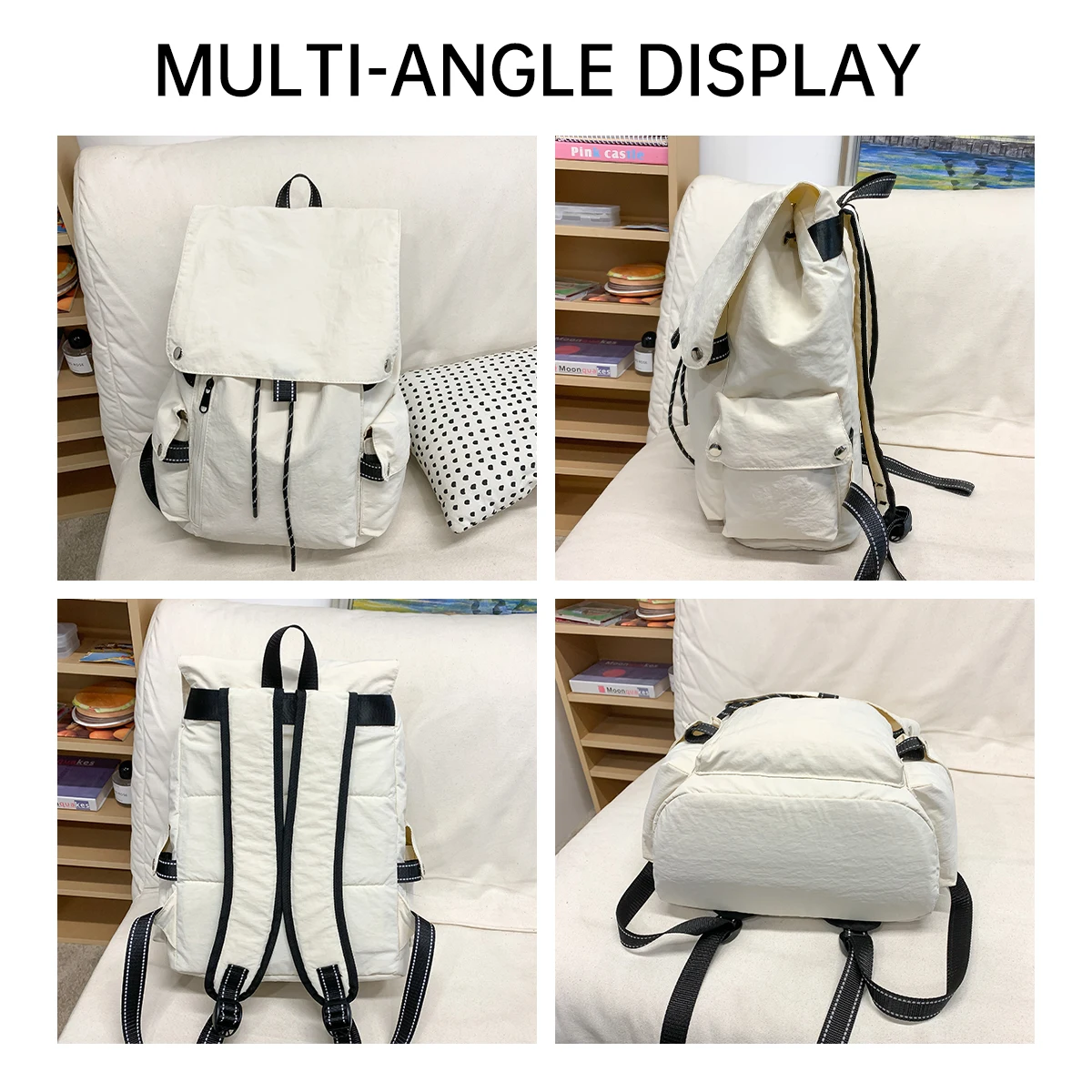 Japanese-style multifunctional backpack, shoulder bag, versatile, lightweight, large-capacity outdoor backpack, Harajuku style student bag