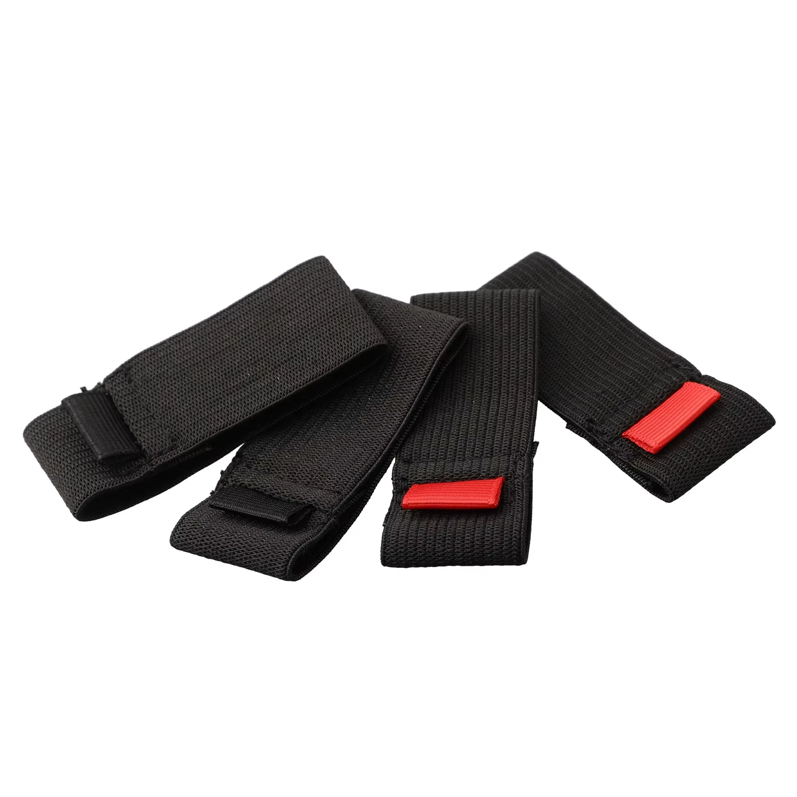 SHIQIAN 4-piece/bag fishing line reel with flexible black and red elastic fishing reel protector pulley accessories S M L LL set