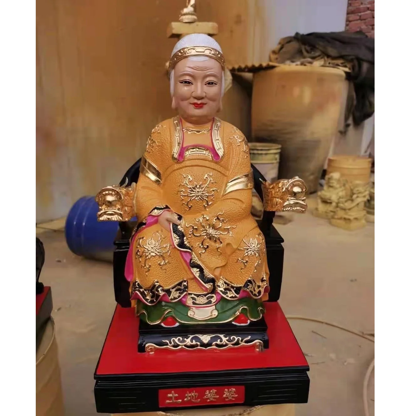 

40CM Southeast Asia Company home High grade Buddha statue Bring Good luck bless safety CAI SHEN TU DI PO God of wealth