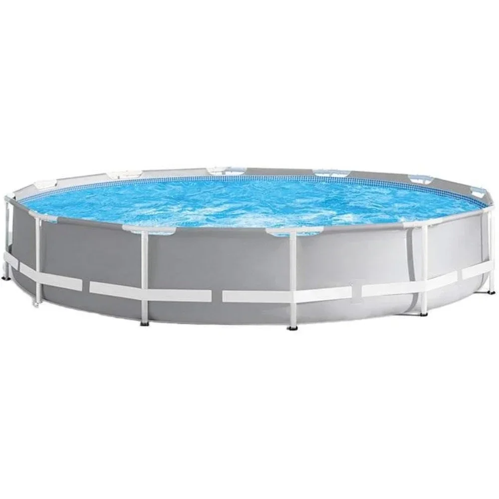 

Prism Frame Round Above Ground Swimming Pool Set with 530 GPH Filter Pump, with 3-Ply Sidewalls, Sturdy Metal Frame