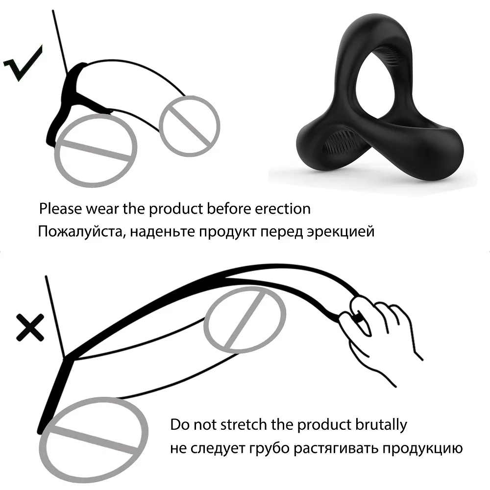 Anneaux de pénis en Silicone pour homme, lien Scrotum, retardement de l\'éjaculation, anneau de coq, Sexy, anneaux d\'érection, Couple, Sex Shop,