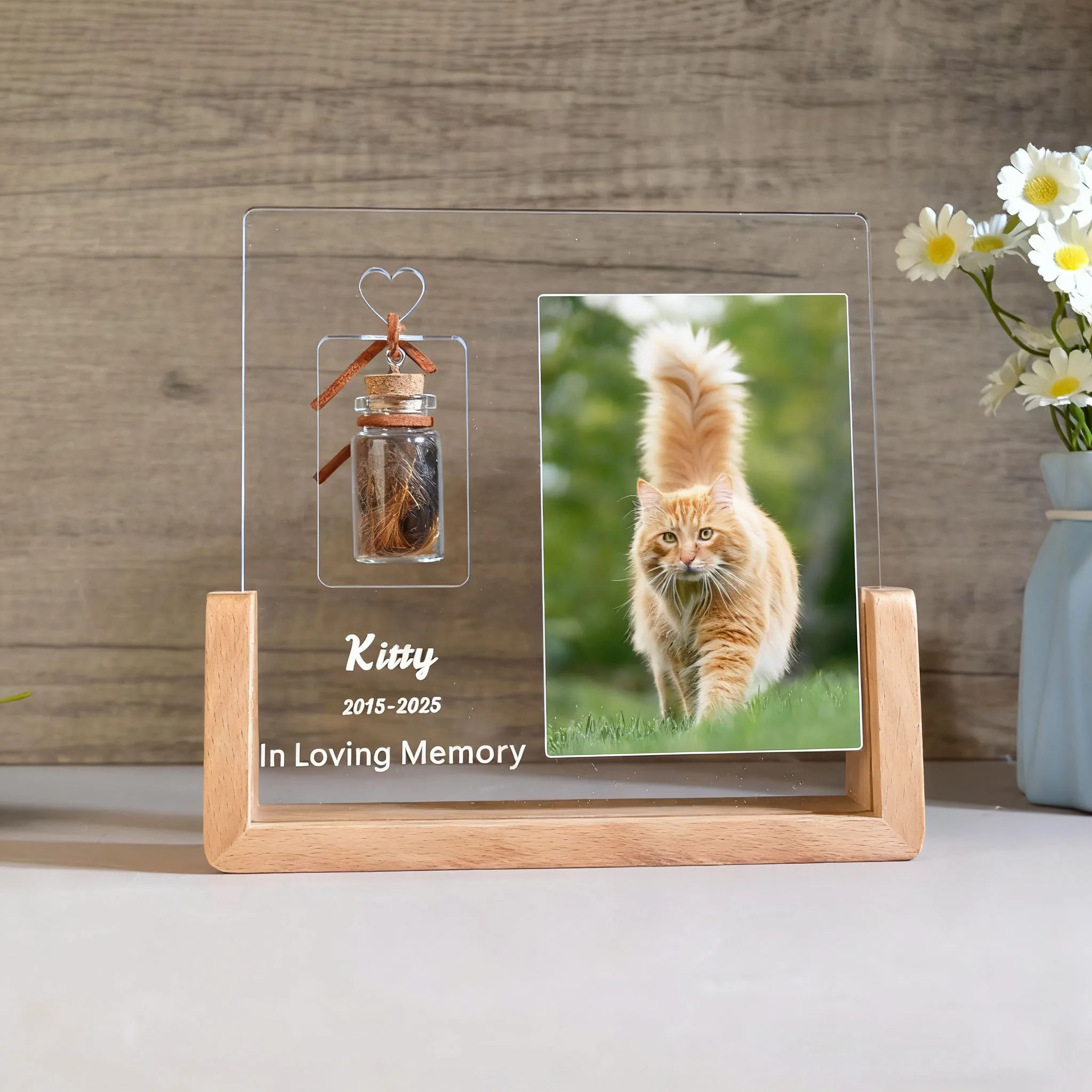 

Personalized Pet Memorial Gift Custom Photo Acrylic Plaque for Loss of Dog or Cat Sympathy Keepsake with Pet Portrait Memorial
