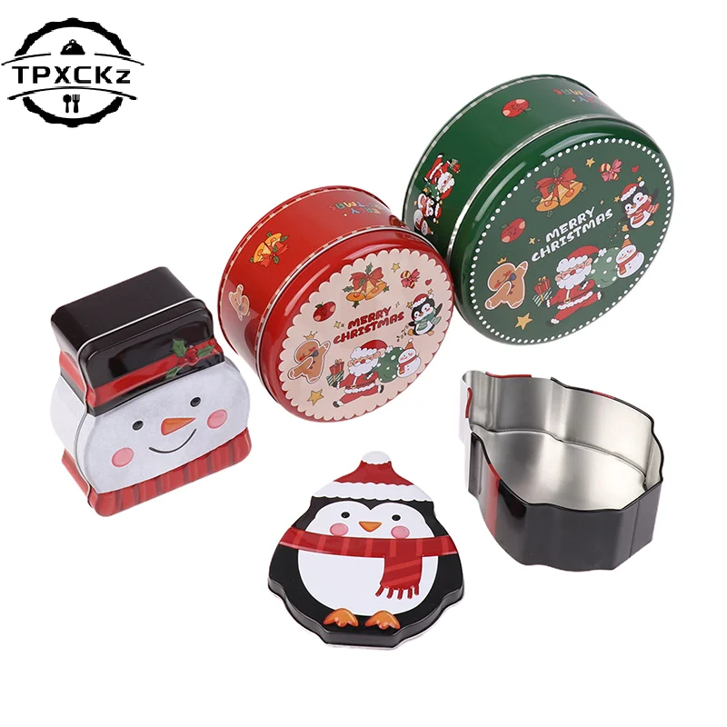 Christmas Tinplate Jars Coffee Tea Spice Candy Gifts Jewelry Storage Case Candle Making Container Empty Box Decorations Box