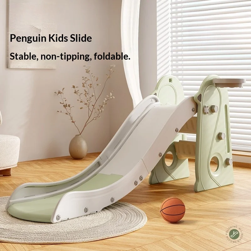 

Toddler Foldable Slide Kids Indoor Baby Home Play Compact Multifunctional Safe Non Slip Easy Assembly Portable Springkussen