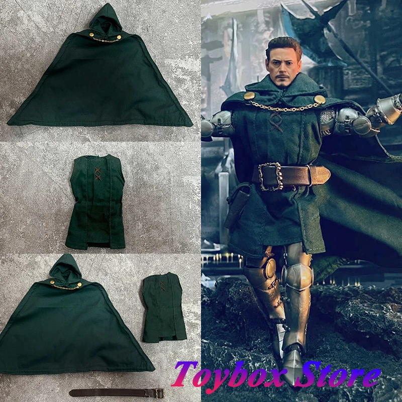 1/12 Doctor Doom villano hombre soldado verde oscuro Mini capa chaleco sin mangas cinturón ropa conjunto accesorio para 6 "Ml hombre decoración del cuerpo