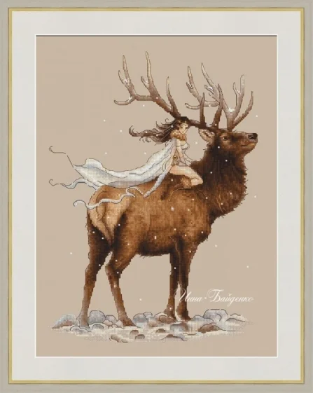 Quality Beautiful Counted Cross Stitch Kits Embroidered Home Decoration 20- Elves and Deer 38-46